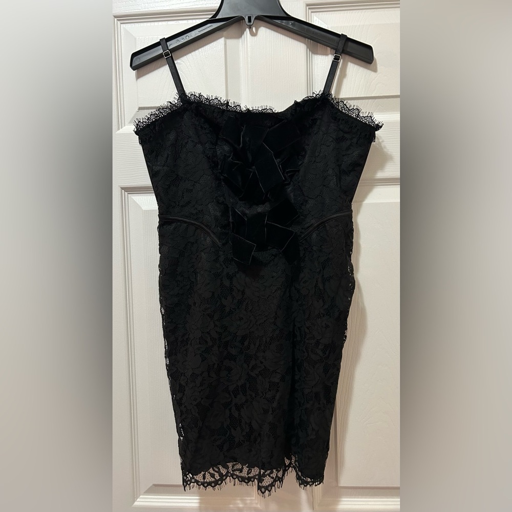Forever 21 Black Lace Dress with velvet bows in Large